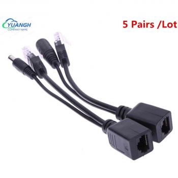 Passieve Poe Splitter en Injector Adapter RJ45 12-48V voor IP Camera