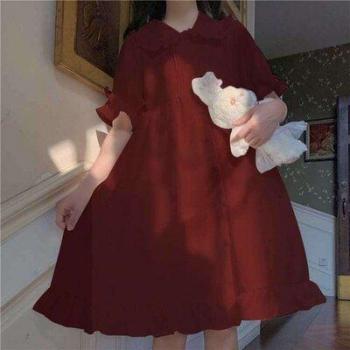 Robe Lolita Blanche avec Détails Rétro pour Étudiantes