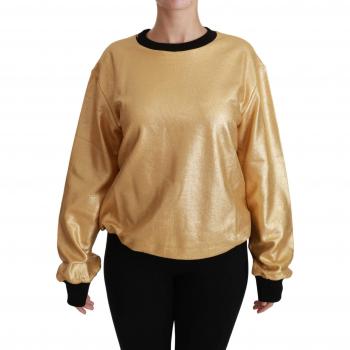 Dolce & Gabbana Gold Cotton Crewneck Sweater