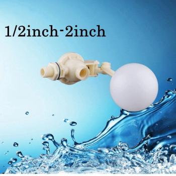 White Plastic Adjustable Float Valve for Water Tower 1/2inch-2inch