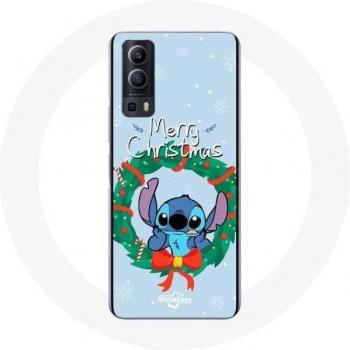 Merry Christmas Blue Case for Vivo Y72 Stitch Snow