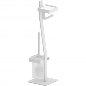 Inmacolatta Roterdam Escobillero Blanco con Portarrollos
