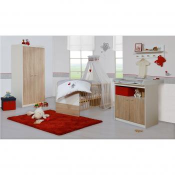 Gabriella Bicolor Kinderbett‑Set inkl. Wickelkommode und Schrank
