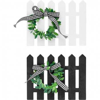 2Pcs Farmhouse Tiered Tray Wooden Fence Decor