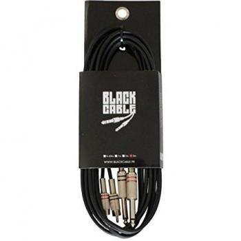 BCA1008 Cordon audio – câble noir 2 RCA 6,35 mm, 3 mètres