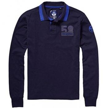 Polo uomo blu con manica lunga North Sails