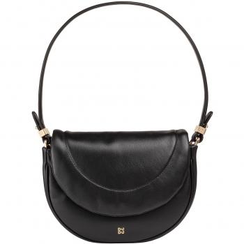 DuDu Panarea 22 cm Black Leather Shoulder Bag
