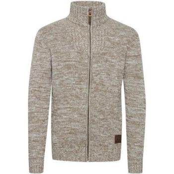 SDPomeroy Herren‑Strickcardigan – solid, 100 % Baumwolle, beiges Dune, Gr. XXXL, mit hochschließendem Kragen