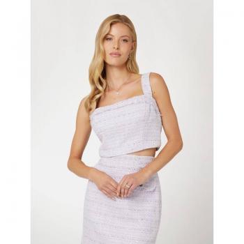 Top Bustier in Tweed con Struttura Rigida