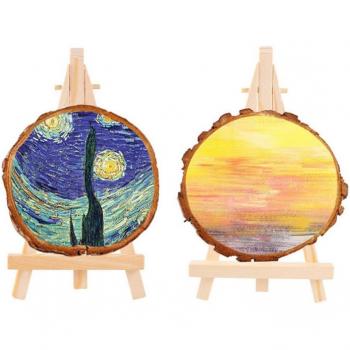 Compact Wooden Easel Tripod Set