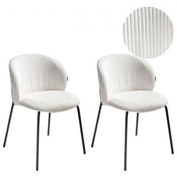 Beliani Miles: Silla de Comedor con Patas Metálicas y Respaldo Curvo