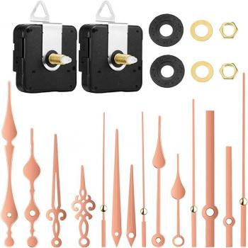 Silent Quartz Movement Kit with 5 Rose Gold Clock Hands
