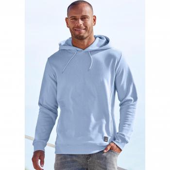 Langarm Hoodie von John Devin, Baumwollmischung, hellblau