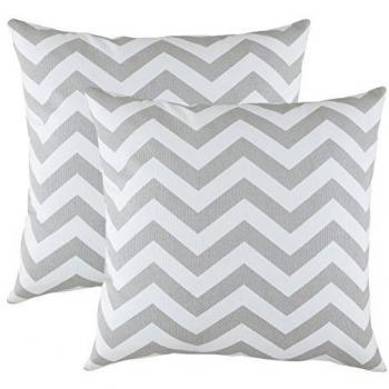 TreeWool® 2‑Pack Baumwoll‑Kissenbezüge, Chevron‑Muster, 40 × 40 cm, Silber