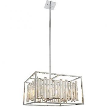 Netlighting Acadia 6 Light Ceiling Pendant Chrome Plate & Clear Crystal Glass E14