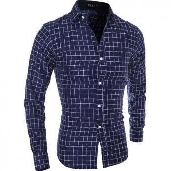 ZOGAA Männer Kleid Hemd Langarm Polyester Größe S-2XL