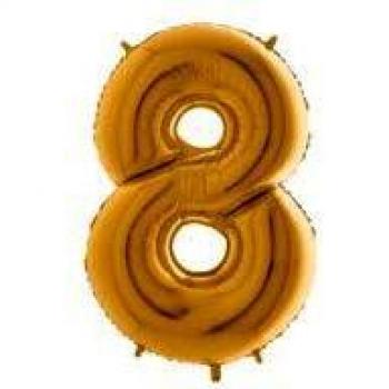 Palloncino Mylar Oro Gigante Numero 8 per Party e Compleanni