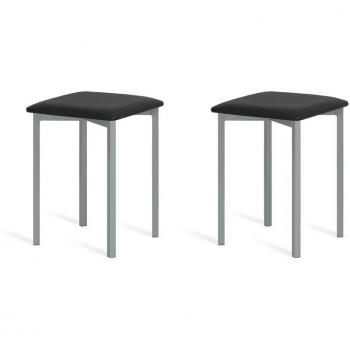 Portus 45cm Taburetes Negro con Marco Gris
