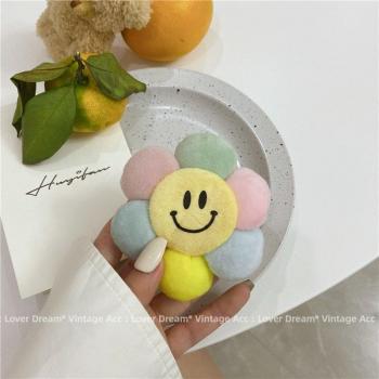 Support de téléphone en peluche 3D Sourire compatible iPhone 11 12 13 Pro Max Samsung