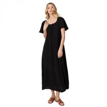 Oasis Cotton Fluted Sleeve Trapeze Maxi Dress
