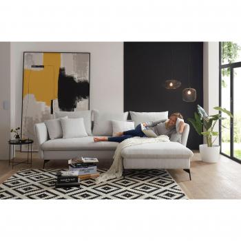 Andas Ecksofa LIVORNO, 258 cm, Samtbezug, beige