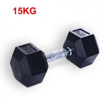 Single Rubber Hex Dumbbell Encased Ergo Weights Home Exercise Gym Fitness