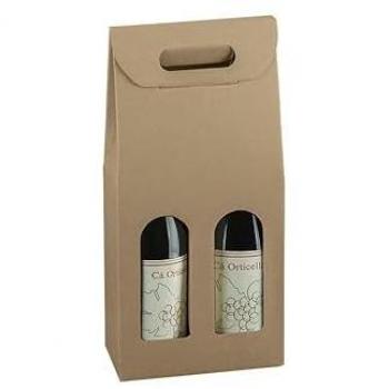 Scatola regalo per 2 bottiglie avana