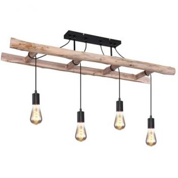 Retro Hängelampe Holzleuchte für Wohnzimmer