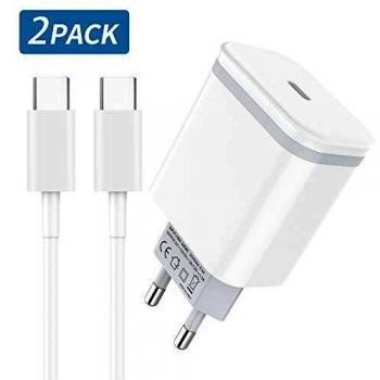 PICILOO 18 W USB‑C Ladegerät mit 2 m Kabel – Huawei P30/P40, Samsung S20