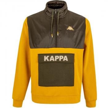 Sudadera Amarilla Kappa Bifo Base Hombre con Bolsillo Canguro