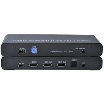 Distribuzione HDMI 2.1 8K 1×2 con uscita audio stereo 3,5 mm e SPDIF
