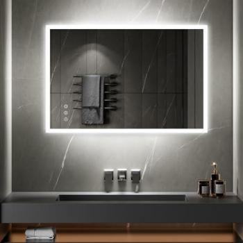 Miroir LED intelligent TEMEO 90x120 cm, fonction anti-buée