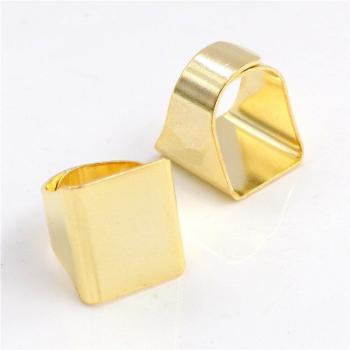 20mm Brass Square Adjustable Ring Settings for Glass Cabochons