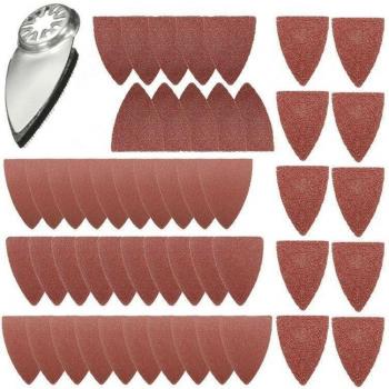 31 Pack 38*52MM Triangle Sanding Pads with Hook and Loop, Grits 60/80/120/180/240/320