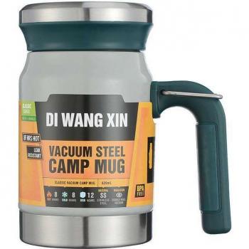 Camping‑Thermos­Tasse – Edelstahl‑Vakuum‑Glaskolben mit Filtergriff