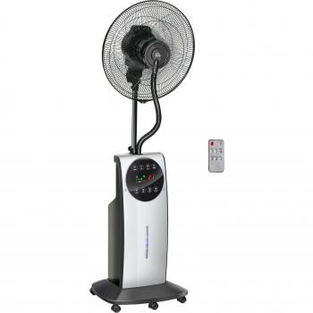 HOMCOM Misting Fan with Standing Base, Water Tank, and 3 Speed Settings in Black