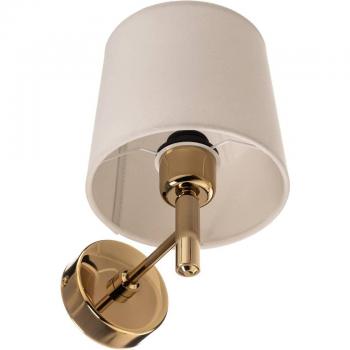 Argon Polo Plus Brass/Cream Wall Light with Fabric Shade