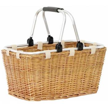 Cesto Rustico Viminea con Manici in Acciaio 47x28x25