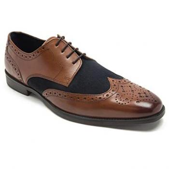 Red Tape Men's Thomas Crick Bruno Tan Leather Derby Brogue Shoes Size UK 8