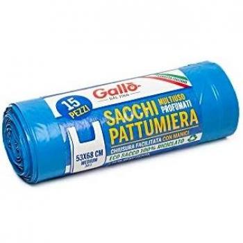 Sacco Gallo Spazzatura Riciclato Azzurro 30L 53x68cm