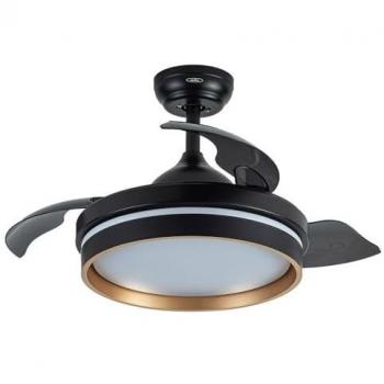 Ventilador DC Nalon 48W Negro/Oro 3 Aspas 91d 4800lm 6 Velocidades con Control Remoto