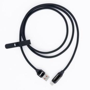 MyVolts SmartStep USB‑A to USB‑C Cable with LCD Power Display – Black