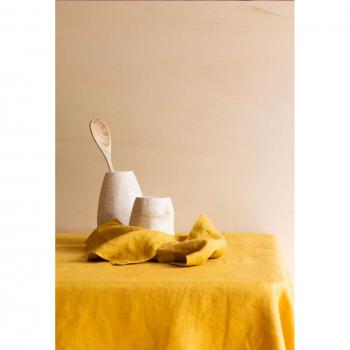 Nappe Gabrielle Paris en lin lavé jaune 175x300