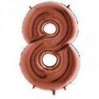 Palloncino Mylar Oro Rosa Sagomato Numero 8 per Compleanno