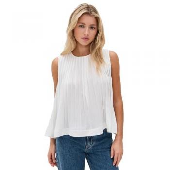 Vince A‑Line Off‑White Top – Large (pleated)