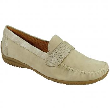 Damen-Mode: Gabor 46.095.32 Mokassin Beige (Lein) – EU 36