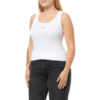 BOSS Ematite Tanktop – Weiß, unifarben, tiefer Rundhals, XS