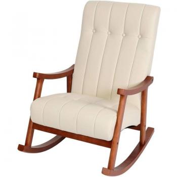 Culla Lounge HHG 624 Legno Scuro Ecopelle Avorio
