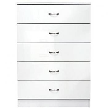 5 Drawer Chest Of Drawers High Gloss White