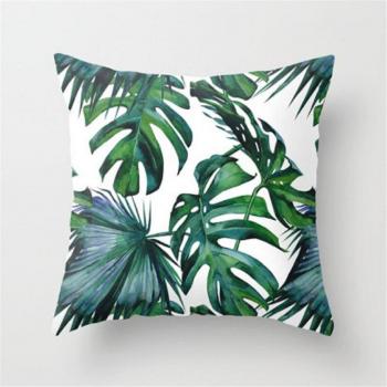 Décoration Couette Verte Feuilles – Housse de Coussin 45 cm